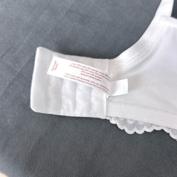 Cacique Unlined Demi Bra White Size 38C New NWT Underwire Cotton Blend - Picture 6 of 8